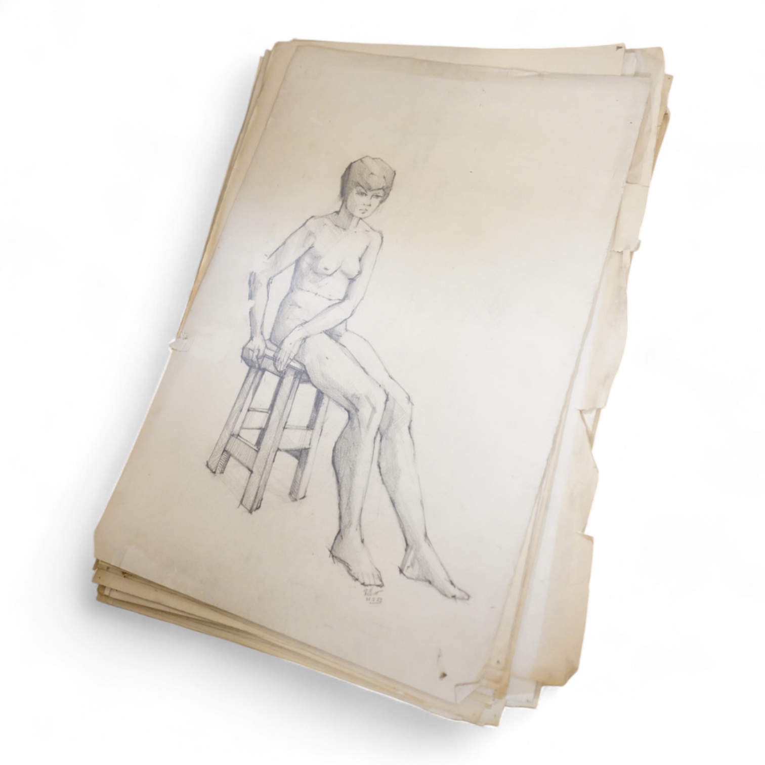 A large collection of 20th century pencil sketches, Life drawings and nudes, some indistinctly signed and dated, 55 x 38cm, unframed